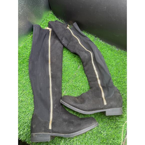 Bamboo- Black-Above Knee Boots- Size 7.5 W - Picture 1 of 7